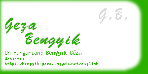 geza bengyik business card