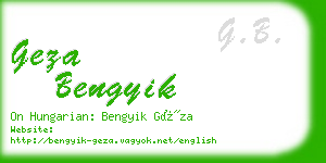 geza bengyik business card